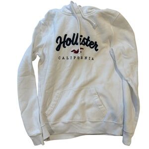Hollister white hoodie sweatshirt